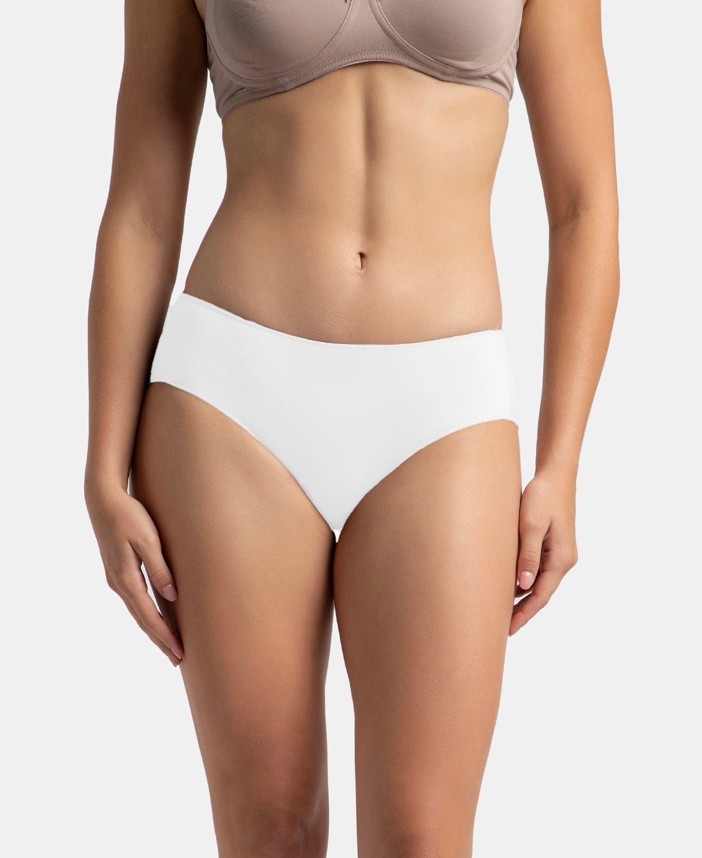 High Coverage Micro Modal Elastane Stretch Hipster With Ultrasoft Concealed Waistband - White