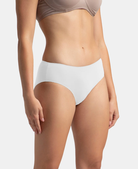 High Coverage Micro Modal Elastane Stretch Hipster With Ultrasoft Concealed Waistband - White