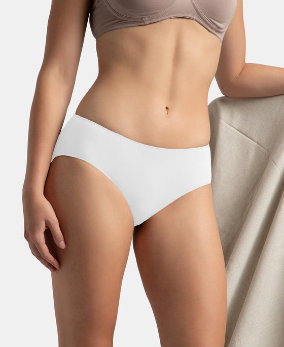High Coverage Micro Modal Elastane Stretch Hipster With Ultrasoft Concealed Waistband - White