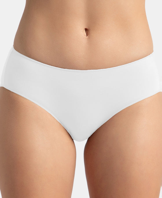 High Coverage Micro Modal Elastane Stretch Hipster With Ultrasoft Concealed Waistband - White