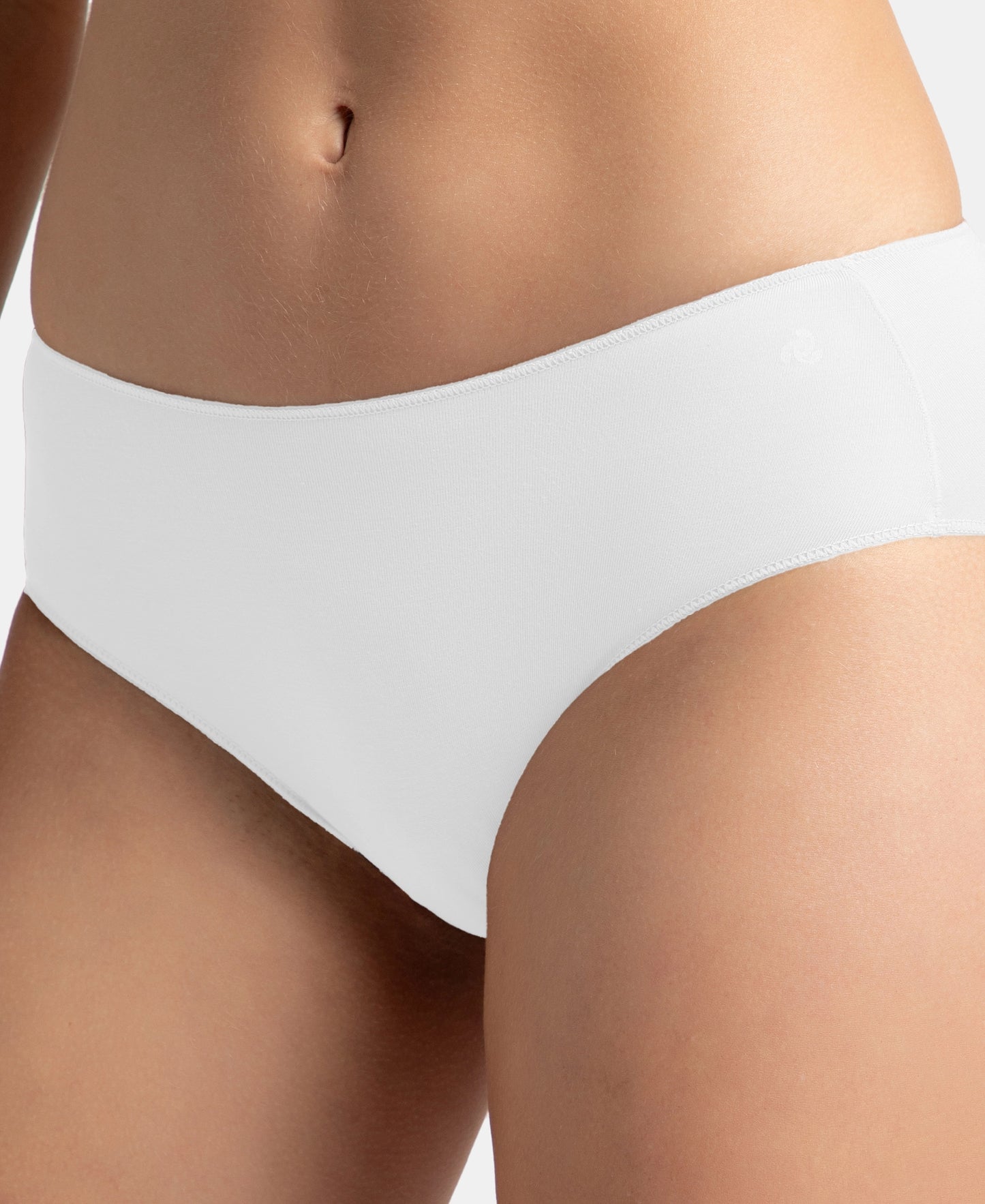 High Coverage Micro Modal Elastane Stretch Hipster With Ultrasoft Concealed Waistband - White