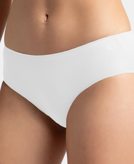 High Coverage Micro Modal Elastane Stretch Hipster With Ultrasoft Concealed Waistband - White