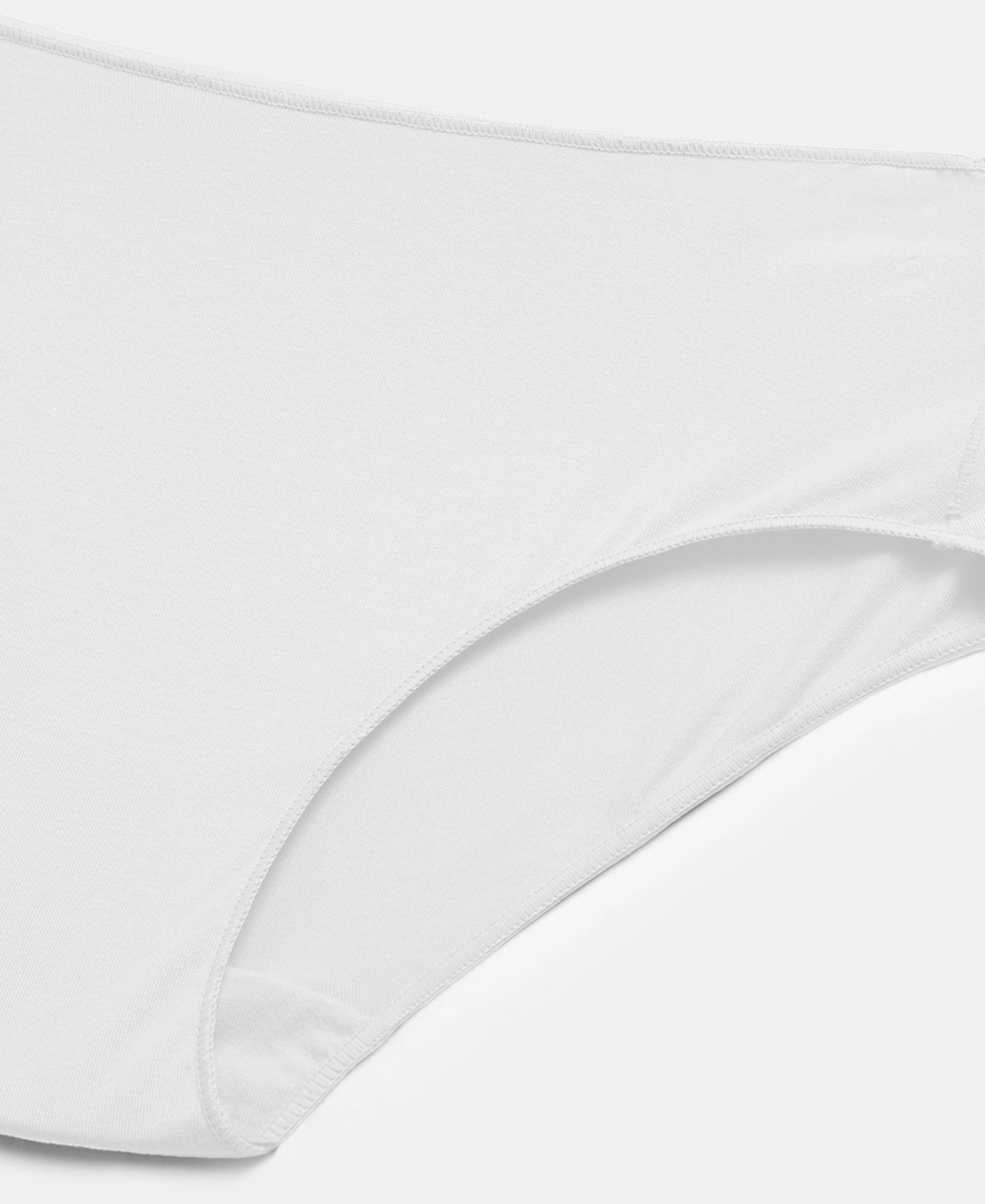 High Coverage Micro Modal Elastane Stretch Hipster With Ultrasoft Concealed Waistband - White