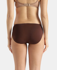 Medium Coverage Micro Modal Elastane Stretch Bikini With Concealed Waistband and StayFresh Treatment - Chicory Coffee & White (Pack of 2)