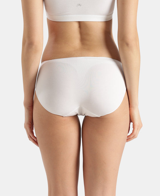Medium Coverage Micro Modal Elastane Stretch Bikini With Concealed Waistband and StayFresh Treatment - Chicory Coffee & White (Pack of 2)