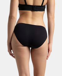 Medium Coverage Micro Modal Elastane Stretch Bikini With Concealed Waistband and StayFresh Treatment - Kentucky Blue & Black (Pack of 2)