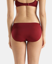 Medium Coverage Micro Modal Elastane Stretch Bikini With Concealed Waistband and StayFresh Treatment - Pomegranate