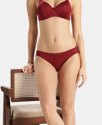 Medium Coverage Micro Modal Elastane Stretch Bikini With Concealed Waistband and StayFresh Treatment - Pomegranate