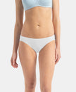 Medium Coverage Micro Modal Elastane Stretch Bikini With Concealed Waistband and StayFresh Treatment - White