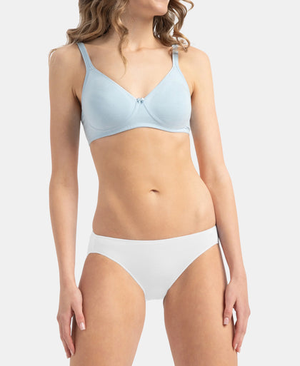 Medium Coverage Micro Modal Elastane Stretch Bikini With Concealed Waistband and StayFresh Treatment - White