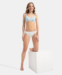 Medium Coverage Micro Modal Elastane Stretch Bikini With Concealed Waistband and StayFresh Treatment - White