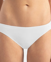 Medium Coverage Micro Modal Elastane Stretch Bikini With Concealed Waistband and StayFresh Treatment - White