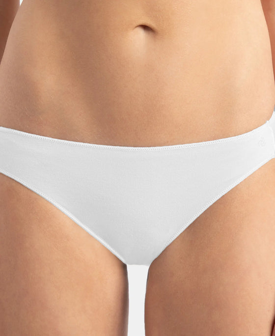 Medium Coverage Micro Modal Elastane Stretch Bikini With Concealed Waistband and StayFresh Treatment - White