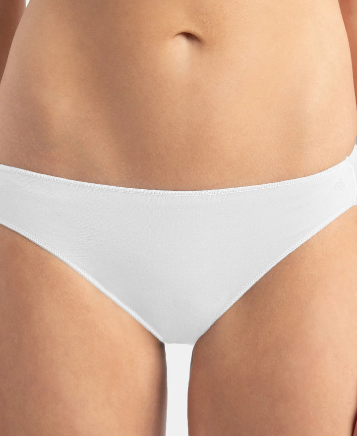 Medium Coverage Micro Modal Elastane Stretch Bikini With Concealed Waistband and StayFresh Treatment - White