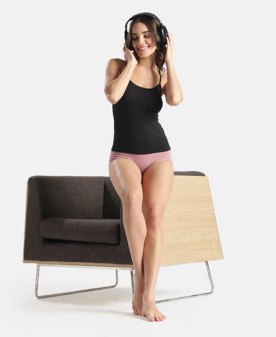 Micro Modal Elastane Stretch Camisole with Adjustable Straps and StayFresh Treatment - Black (Pack of 2)