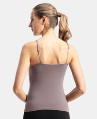 Micro Modal Elastane Stretch Camisole with Adjustable Straps and StayFresh Treatment - Deep Taupe