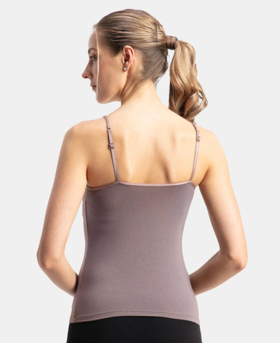 Micro Modal Elastane Stretch Camisole with Adjustable Straps and StayFresh Treatment - Deep Taupe