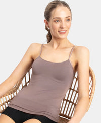Micro Modal Elastane Stretch Camisole with Adjustable Straps and StayFresh Treatment - Deep Taupe