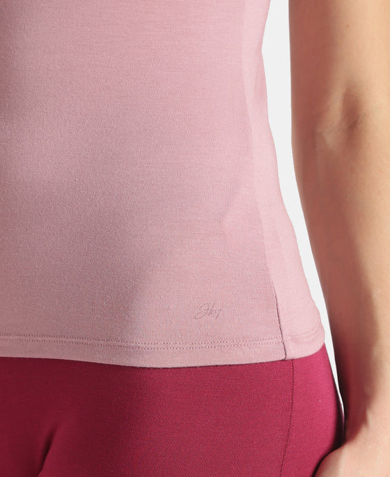 Micro Modal Elastane Stretch Camisole with Adjustable Straps and StayFresh Treatment - Lilas