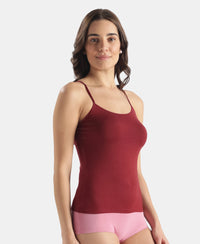 Micro Modal Elastane Stretch Camisole with Adjustable Straps and StayFresh Treatment - Pomegranate