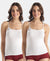 Micro Modal Elastane Stretch Camisole with Adjustable Straps and StayFresh Treatment - White (Pack of 2)