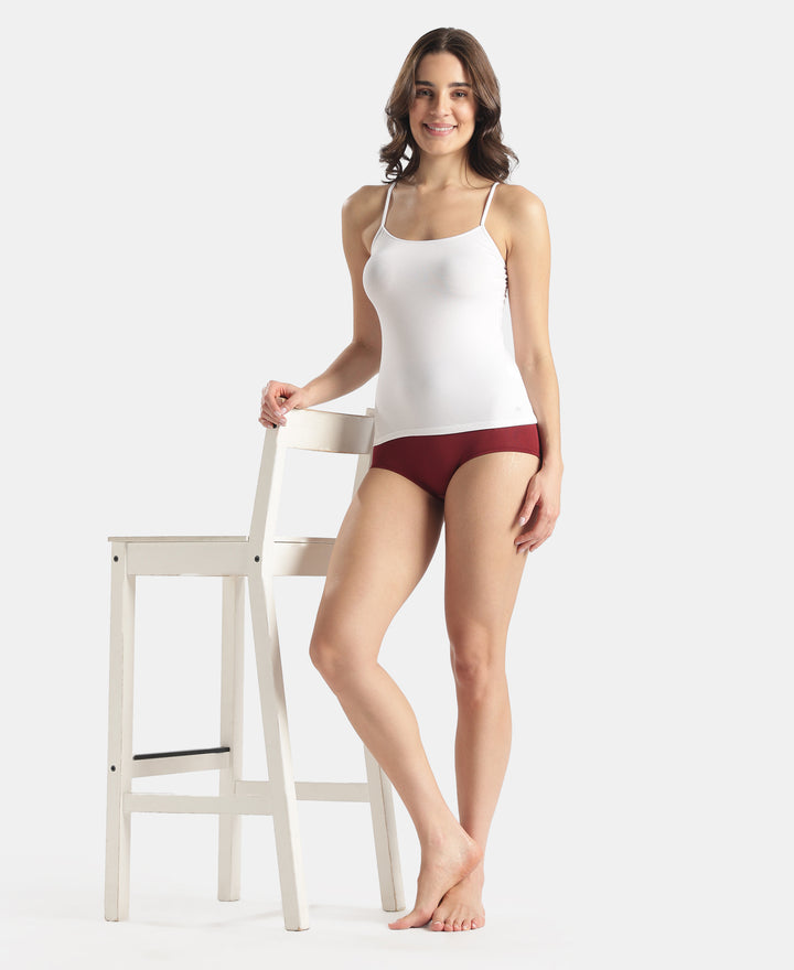 Micro Modal Elastane Stretch Camisole with Adjustable Straps and StayFresh Treatment - White (Pack of 2)