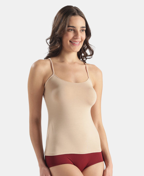 Micro Modal Elastane Stretch Camisole with Adjustable Straps and StayFresh Treatment - Skin (Pack of 2)