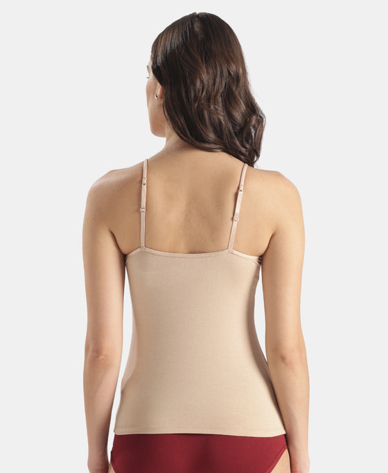 Micro Modal Elastane Stretch Camisole with Adjustable Straps and StayFresh Treatment - Skin (Pack of 2)