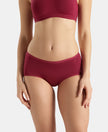 Full Coverage Micro Modal Elastane Stretch Full Brief With Exposed Waistband and StayFresh Treatment - Pomegranate
