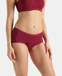 Full Coverage Micro Modal Elastane Stretch Full Brief With Exposed Waistband and StayFresh Treatment - Pomegranate