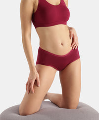 Full Coverage Micro Modal Elastane Stretch Full Brief With Exposed Waistband and StayFresh Treatment - Pomegranate
