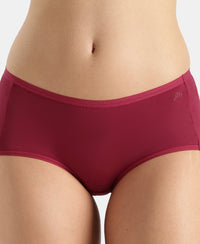 Full Coverage Micro Modal Elastane Stretch Full Brief With Exposed Waistband and StayFresh Treatment - Pomegranate
