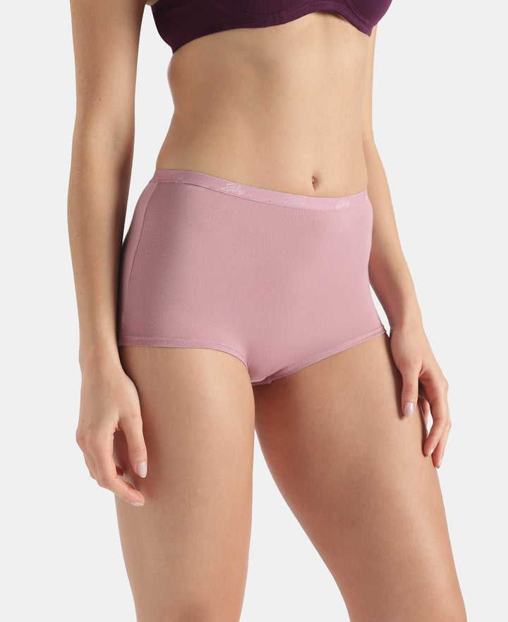Full Coverage Micro Modal Elastane Stretch Boy Shorts with StayFresh Treatment - Lilas