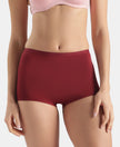 Full Coverage Micro Modal Elastane Stretch Boy Shorts with StayFresh Treatment - Pomegranate