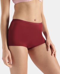 Full Coverage Micro Modal Elastane Stretch Boy Shorts with StayFresh Treatment - Pomegranate