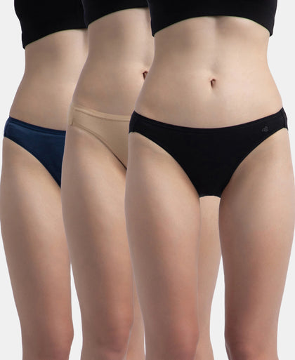 Medium Coverage TENCEL™ Micro Modal Elastane Stretch Bikini With Ultrasoft Waistband - Assorted (Pack of 3)