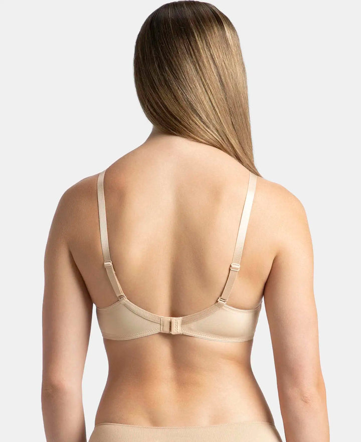 Wirefree Padded Microfiber Elastane Stretch Full Coverage T-Shirt Bra with Magic Under Cup - Light Skin