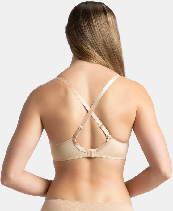 Wirefree Padded Microfiber Elastane Stretch Full Coverage T-Shirt Bra with Magic Under Cup - Light Skin