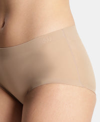 High Coverage Soft Touch Microfiber Elastane Stretch Full Brief with No Visible Pantyline - Almondine