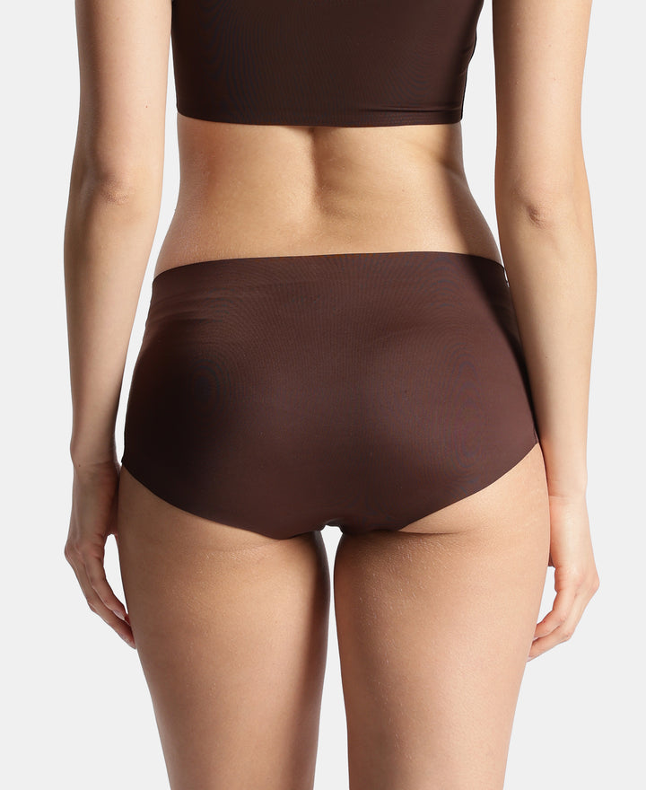 High Coverage Soft Touch Microfiber Elastane Stretch Full Brief with No Visible Pantyline - Chicory Coffee