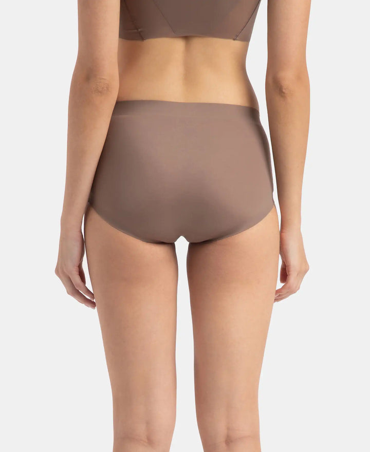 High Coverage Soft Touch Microfiber Elastane Stretch Full Brief with No Visible Pantyline - Deep Taupe