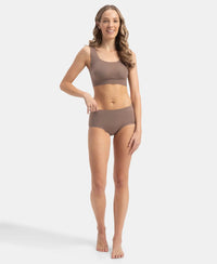 High Coverage Soft Touch Microfiber Elastane Stretch Full Brief with No Visible Pantyline - Deep Taupe