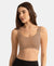 Wirefree Padded Microfiber Elastane Full Coverage Bonded Tech Lounge Bra - Almondine
