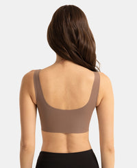 Wirefree Padded Microfiber Elastane Full Coverage Medium Padded Bonded Tech Lounge Bra - Deep Taupe