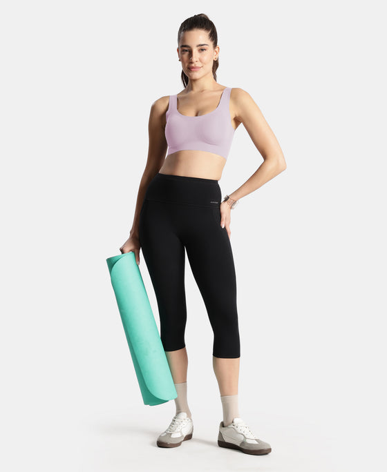 Wirefree Padded Microfiber Elastane Full Coverage Bonded Tech Lounge Bra - Fragrant Lilac