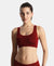 Wirefree Padded Microfiber Elastane Full Coverage Bonded Tech Lounge Bra - Pomegranate