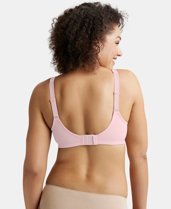 Wirefree Non Padded Soft Touch Microfiber Elastane Stretch Full Coverage Minimizer Bra with Broad Cushioned Fabric Strap - Fragrant Lilac