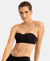 Wirefree Padded Soft Touch Microfiber Elastane Bonded Tech Medium Coverage Strapless Bra with Ultra-Grip Band Support - Black