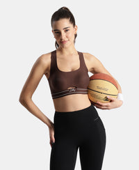 Wirefree Padded Soft Touch Microfiber Elastane Full Coverage Bonded Tech Slip-On Bra with 360 Degree Stretch - Chicory Coffee