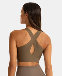 Wirefree Padded Soft Touch Microfiber Elastane Full Coverage Bonded Tech Slip-On Bra with 360 Degree Stretch - Green